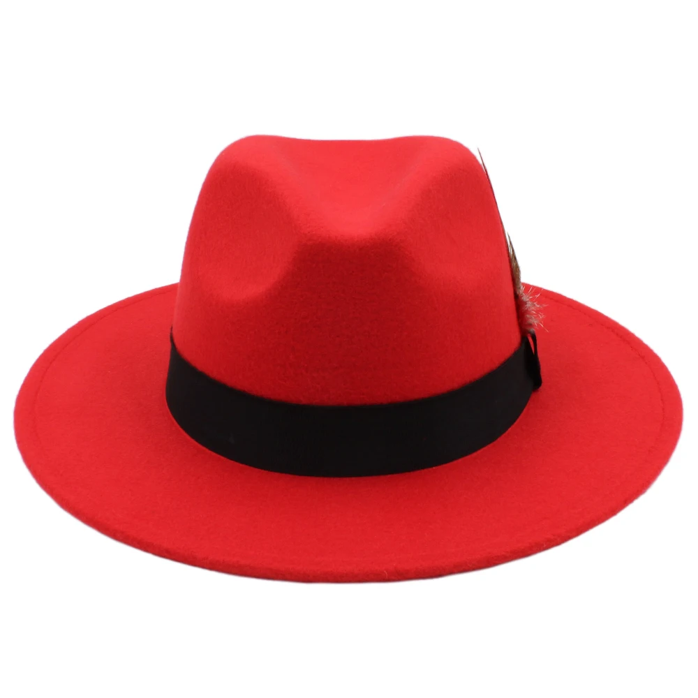 Детская Ретро шляпа трилби из чистой шерсти в стиле ретро с ремешком и черной