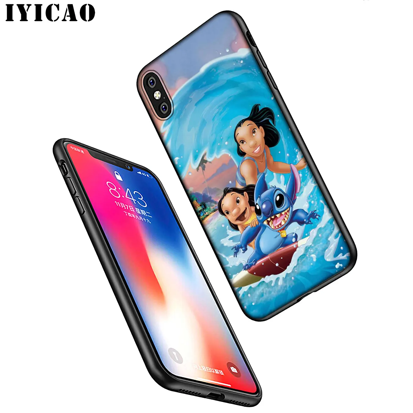 IYICAO милый Лило Ститч мультфильм мягкий силиконовый чехол для телефона iPhone XR X XS 11