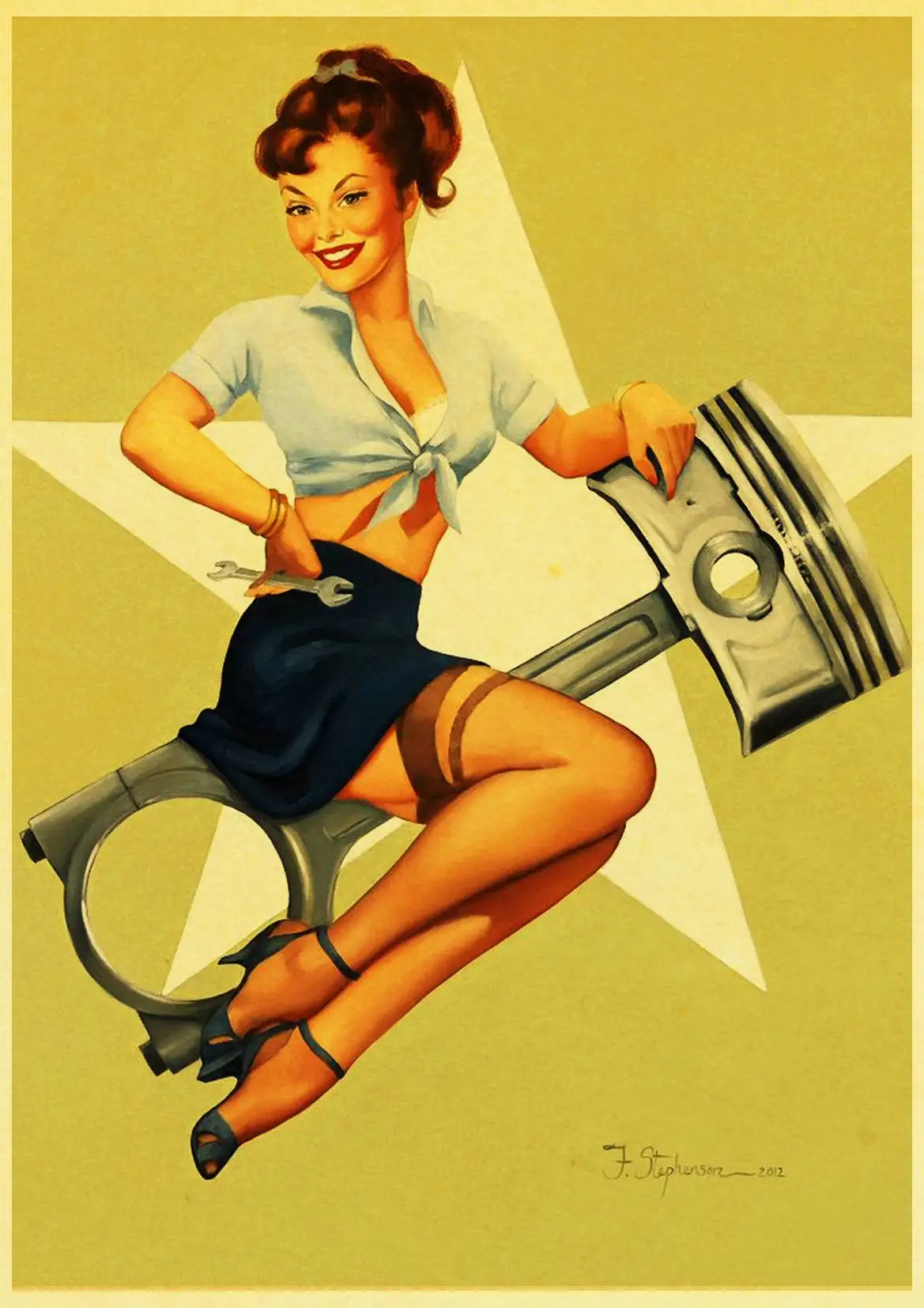 D143 Pin up Girl винтажные плакаты принты настенная живопись Высокое качество декор плакат настенная живопись украшение дома - Цвет: D143