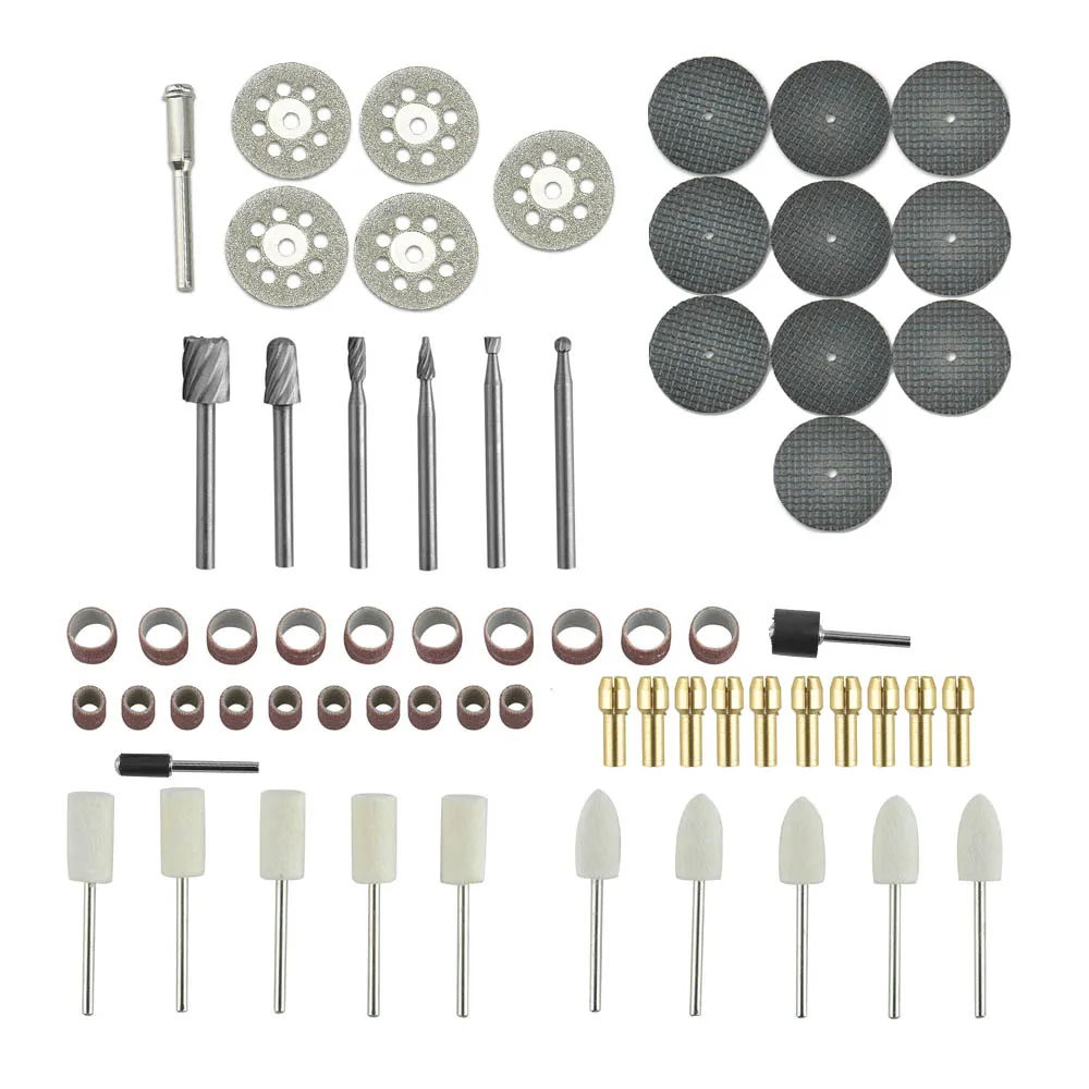 64PC Polished Accessories Rotary Tool Accessory+ Copper chuck Mini Drill Bit Set with | Инструменты