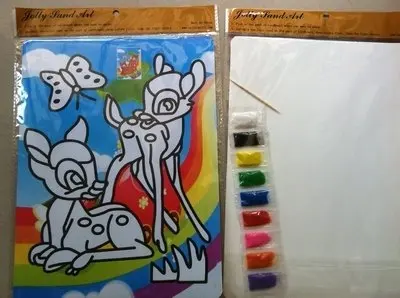 

100pcs of 20x28cm Color Sand art art painting set kit for children
