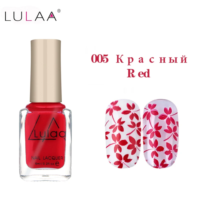 Lulaa штампов 1 бутылка/лот 6 мл Лак для ногтей и штамп лак ручка 12 Цветов