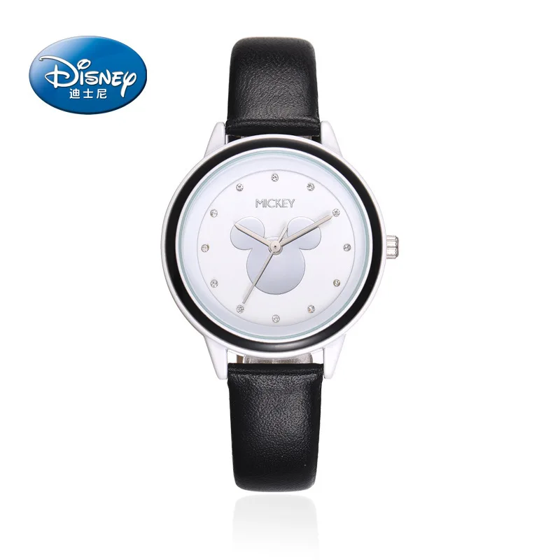 100% Оригинальные женские часы Disney модные детские кварцевые с Микки Маусом