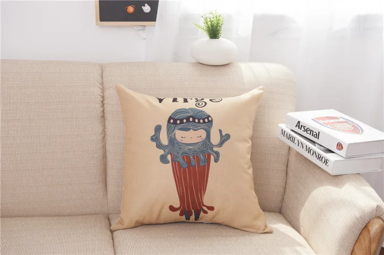 Houspace новые хлопковые льняные знаков зодиака накидка для подушки украшения дома
