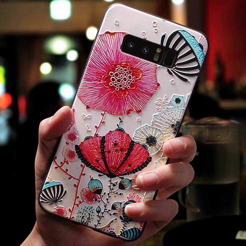 YonLinTan 3D coque крышка чехол для samsung galaxy Note 8 Note8 мультфильм на силиконовые Роскошные 360