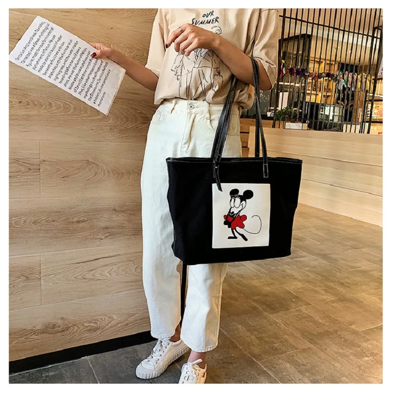 Betterance высокое качество Холщовая Сумка-тоут с верхней ручкой Мультяшные сумки