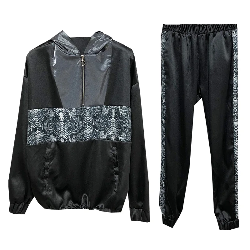 Комплект для женщин сезон весна-осень Модный свитшот толстовки с капюшоном в