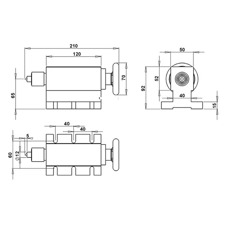 

CNC Tailstock for Rotary Axis, A Axis, 4th Axis CNC Router Engraver Milling tailstock 002
