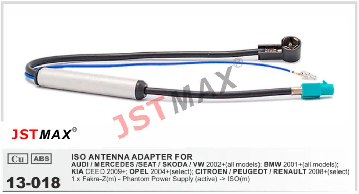 JSTMAX автомобильный DVD Радио Стерео ISO кабель антенна адаптер для HONDA/ACURA разъем
