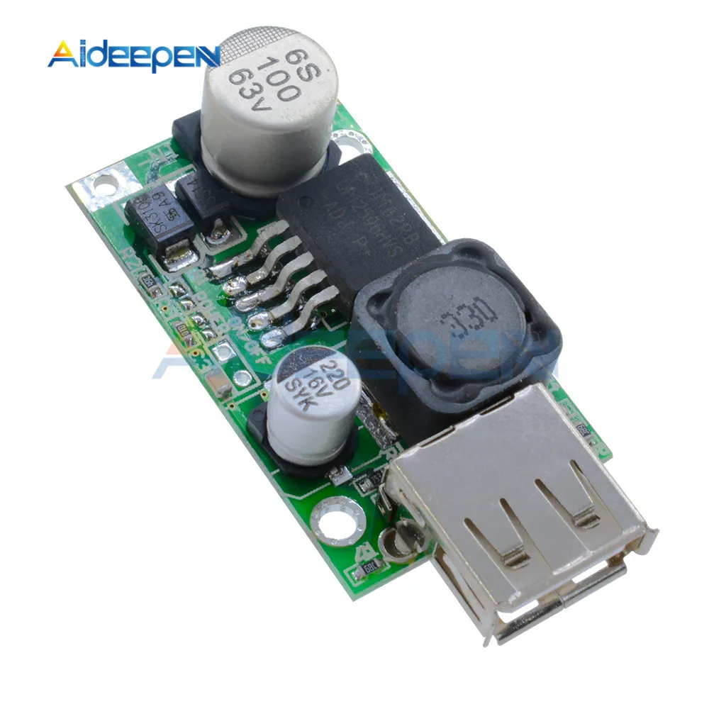 LM2596HV USB Φ от 12 В 24 48 до 5 3 А понижающий модуль преобразователя Стандартная