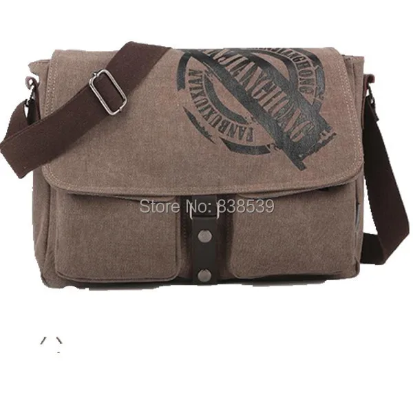 2015 new men solid color canvas shoulder messenger bag Korean casual | Багаж и сумки