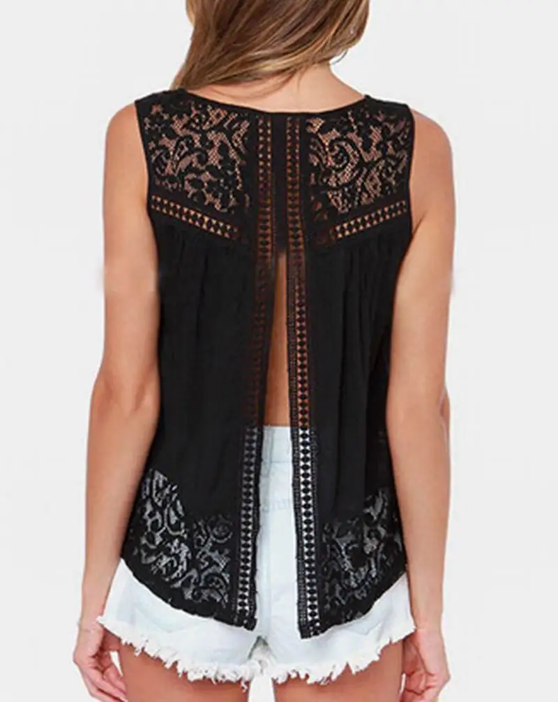 Женские топы модные летние кружевные шифоновые Кружевные блузы повседневная