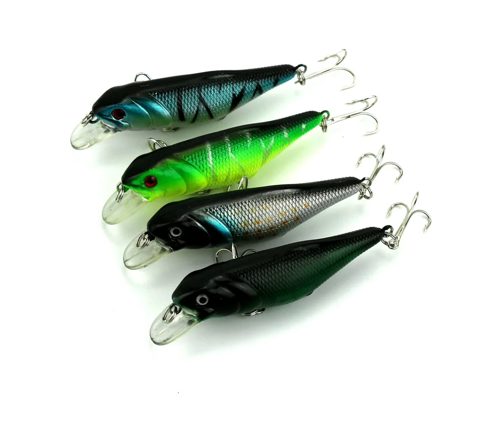 

HENGJIA 48pcs minnow Fishing lures 9.5CM 12.8G 4# hooks 4colors ABS hard plastic fishing baits wobble crank bass fishing tackles