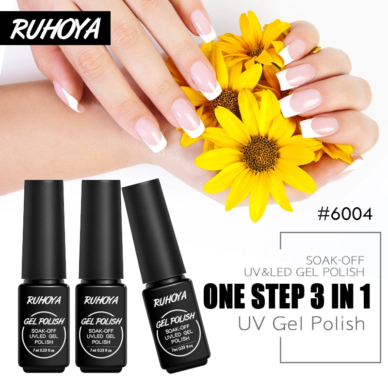 Ruhoya гель для ногтей one step Лаки эмаль! полупостоянная 24 Цвета 3 в 1 Гель лак Маникюр