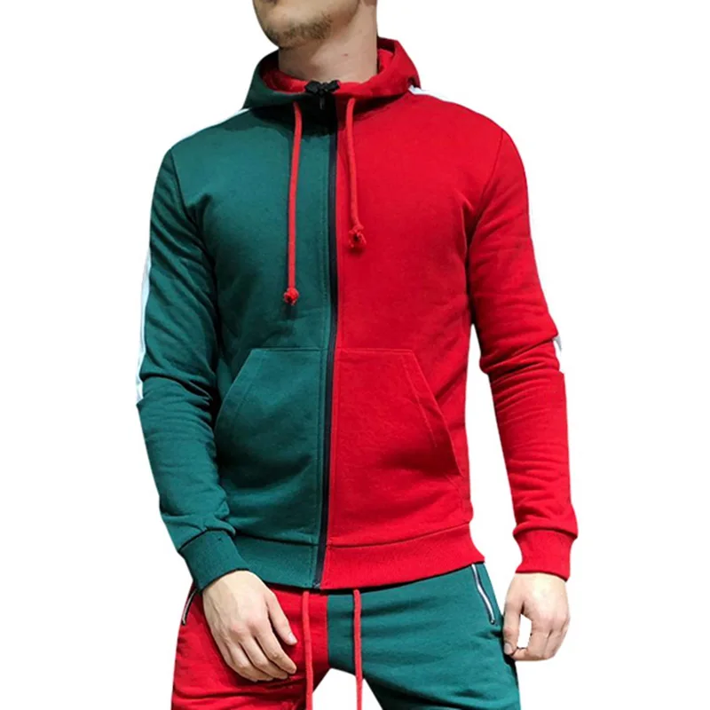 hoodies 1 Laamei, Брендовые мужские толстовки, новинка, Модные осенние Лоскутные толстовки, спортивные Лоскутные толстовки, облегающий спортивный костюм - Color: hoodies 1