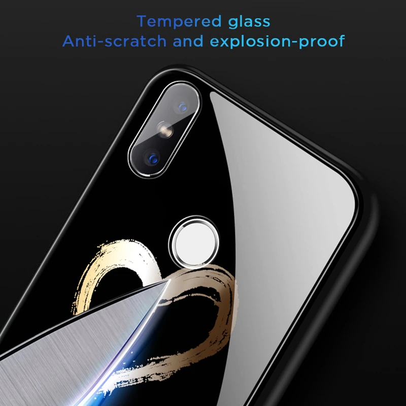 Tempered Glass Case For Xiaomi Redmi 7 7A Note K20 Pro Mi 9T 9 8 Lite Mix 3 Mi9T Note7 Love Heart Phone Cover |