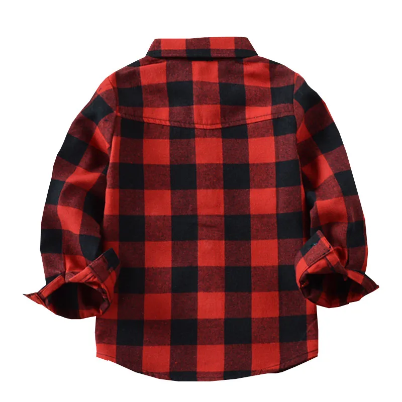 

Children Red Plaid Shirt Baby Boys Girls Cotton Long Sleeve Plaid Shirts Kids Plaid Blouse Autumn Tops Toddler Casual Blouses