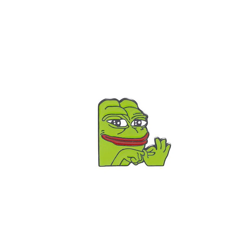style-5 Pepe the frog Brooch sad weird expression Enamel pin feeling bad man Good man lapel badge popular Culture frog Brooches jewelry - Окраска металла: style-5