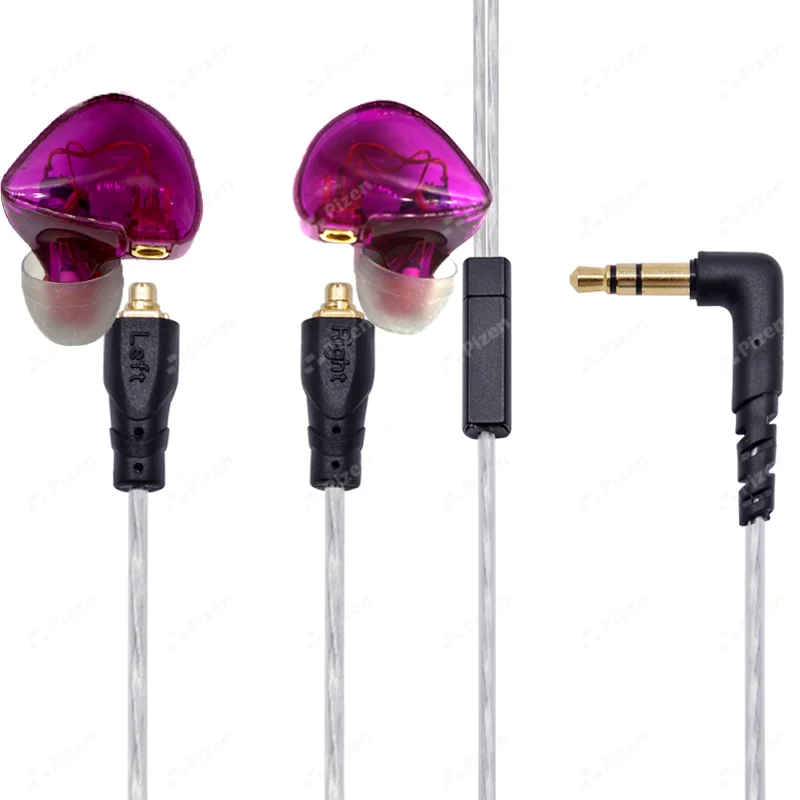 purple silver no mic PIZEN UEs PRO диаметр драйвера для ноулза 30042 двойная Магнитная Бериллиевая Мембрана 4 дайверские наушники красный черный синий деревянный цвет - Цвет: purple silver no mic