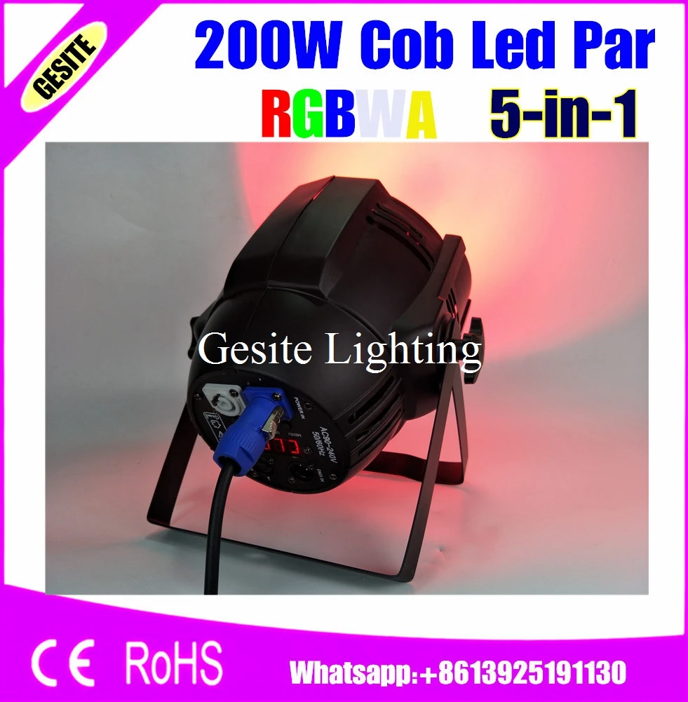 2 шт./лот 200 Вт RGBWA Par 64 COB LED Light корпус Blacklight dj light|led par light|par lightcob led |
