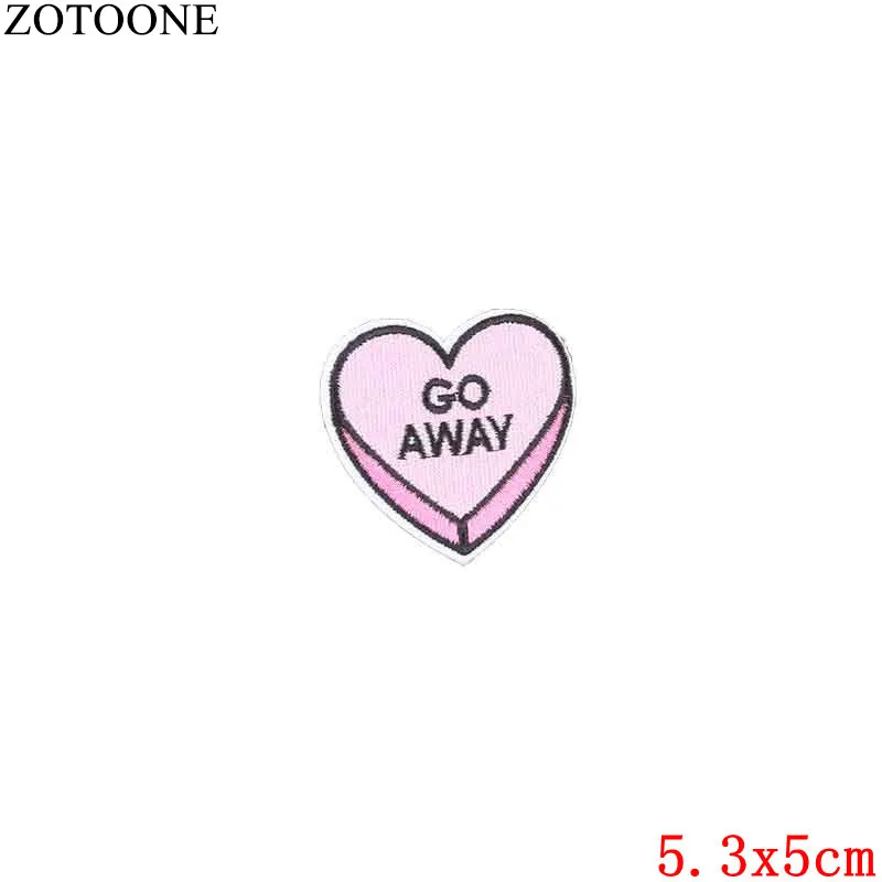 ZOTOONE 1 шт., вышитые патчи на палец, железные нашивки для одежды, сделай сам, полосатая одежда с изображением инопланетянина, наклейки на заказ, значки в виде сердца