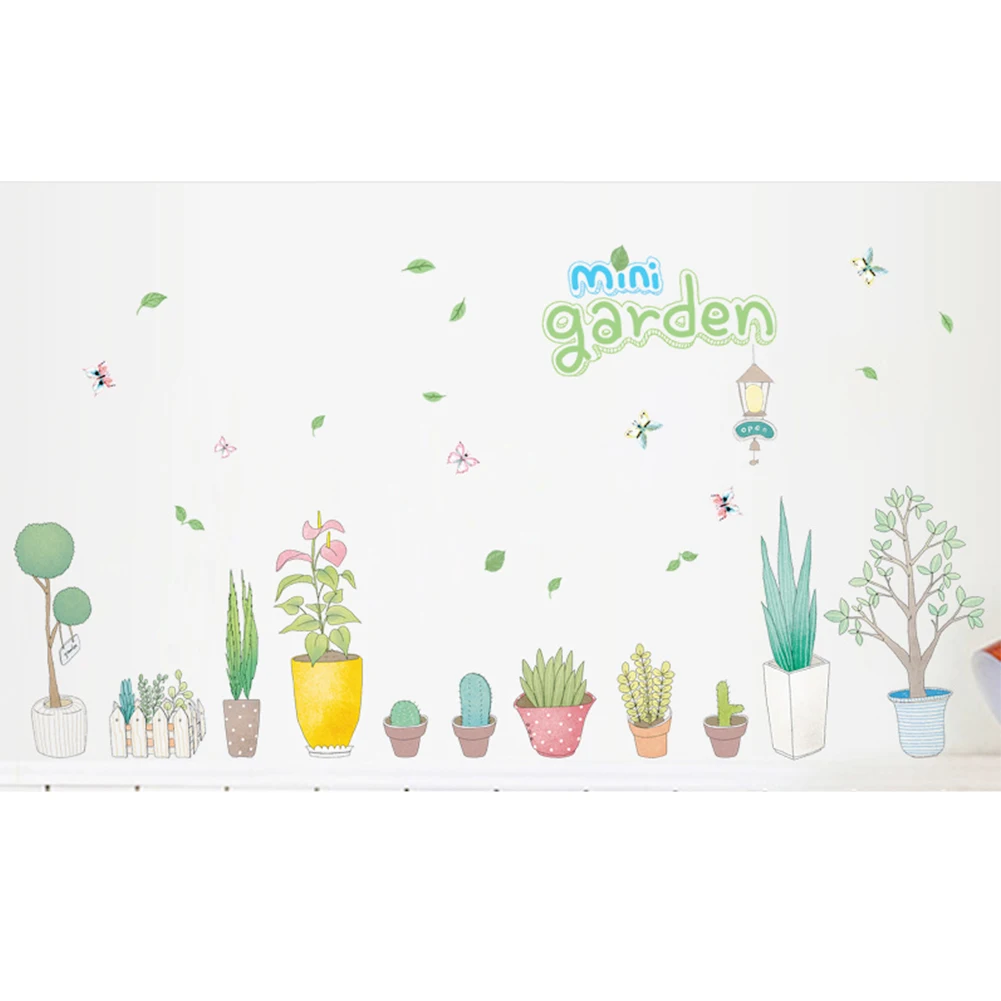 Мультяшный бонсай водонепроницаемый художественный самоклеящийся DIY