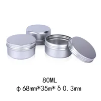 12 Pack 80ml Tins Containers Tea Aluminum Box Round Metal Lip Balm Balm Tin Storage Box Jar Containers with Screw Cap for Lip