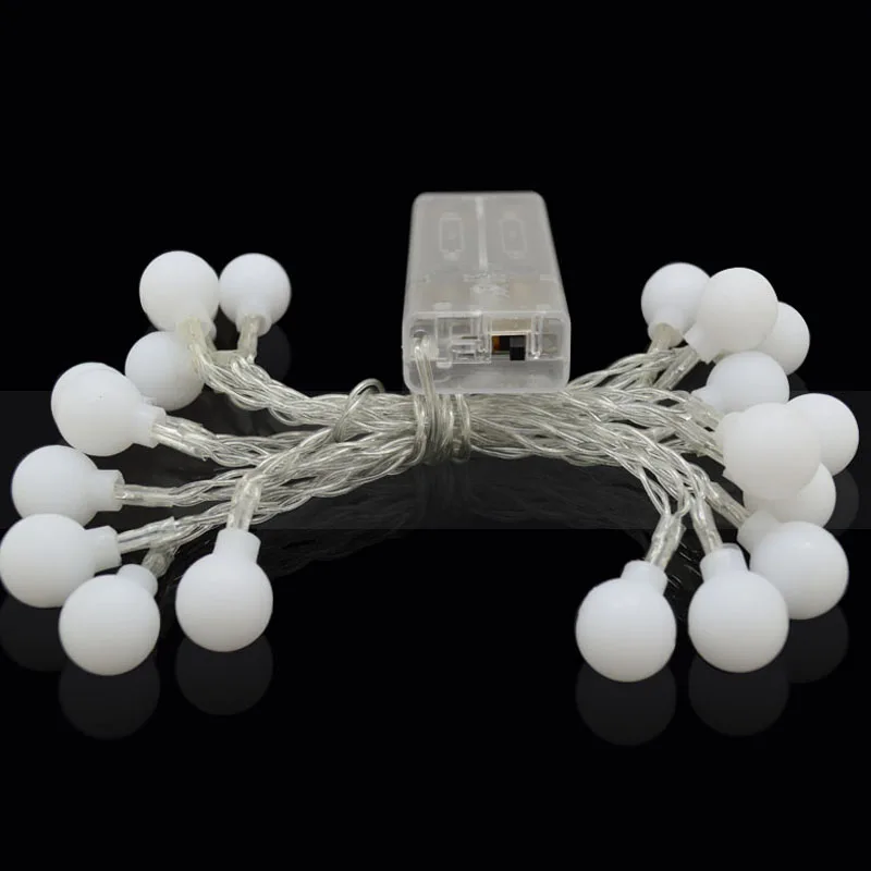 

2M Fairy Garland LED Ball String Lights Waterproof For Christmas Tree Wedding Home Indoor Decoration AA Battery Powered