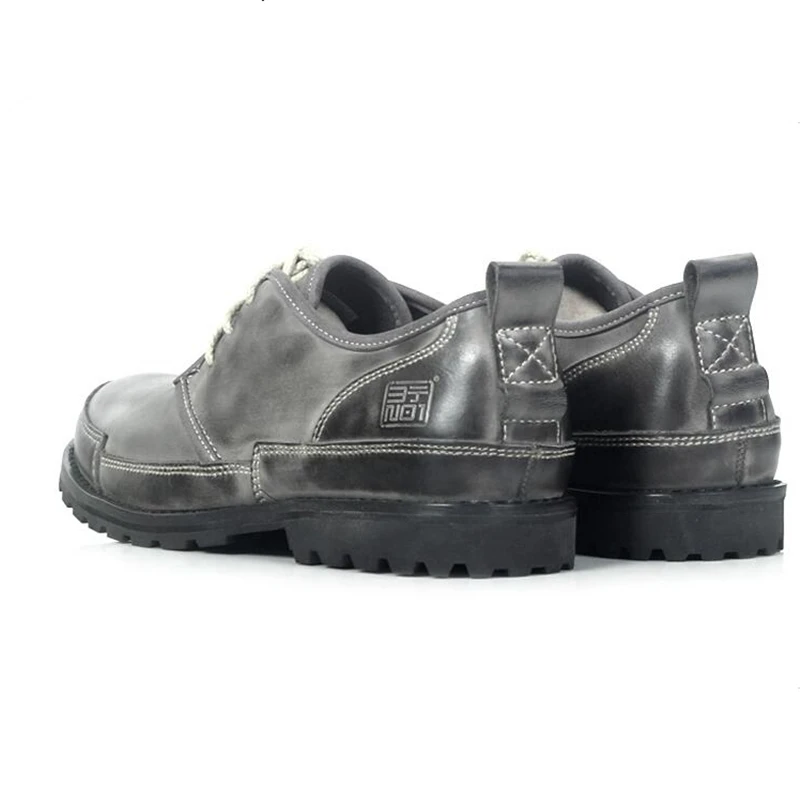 Мужские оксфорды из натуральной кожи на шнуровке с круглым носком мужские