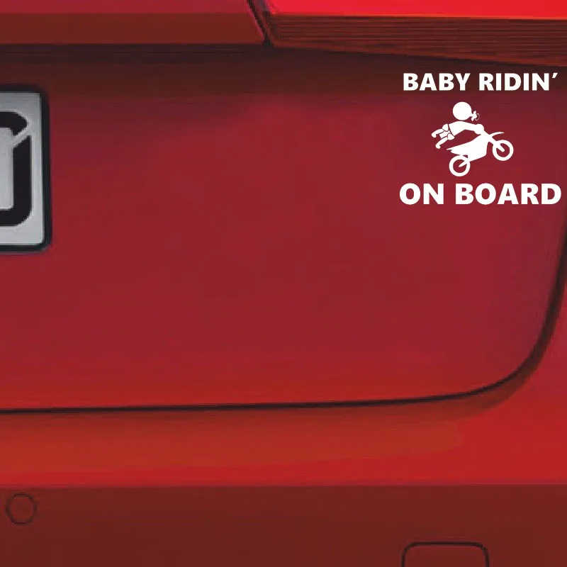 YJZT 15.2CM*12.3CM BABY RIDIN ON BOARD Individual Flying Car Vinyl Sticker Decal Black/Silver C10-00134 | Автомобили и мотоциклы