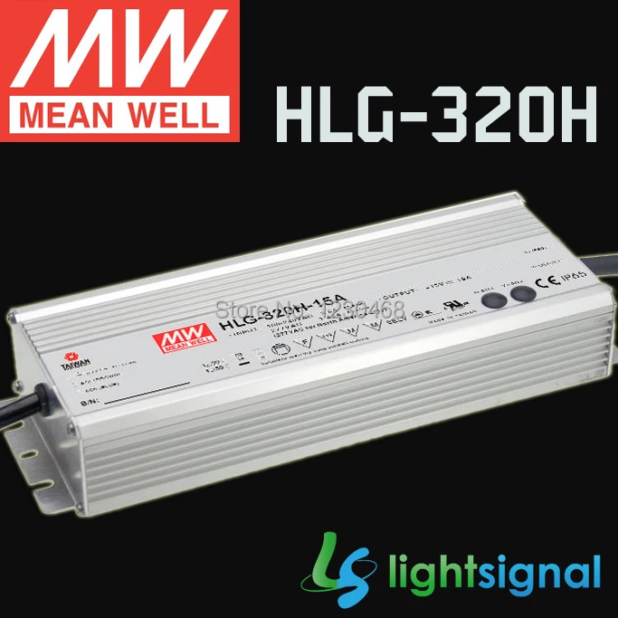 MeanWell светодиодный драйвер HLG 320H с 320 Вт IP65/IP67 Водонепроницаемый PFC дополнительный