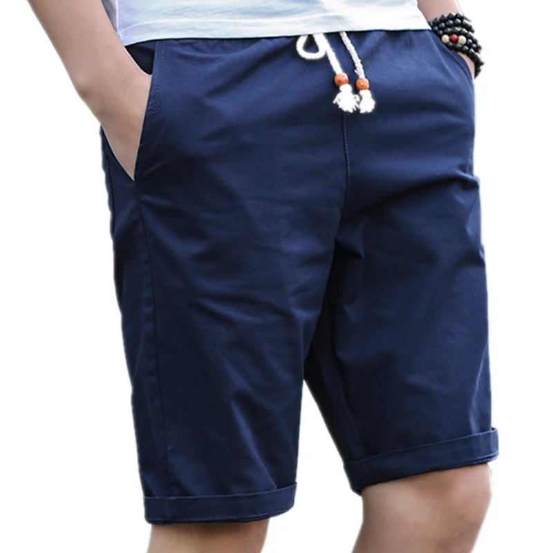 

Summer Mens Shorts Knee Length Casual Shorts MEN Pockets Newest Fashion Cotton Short Pants man Trousers bermuda masculina 8871