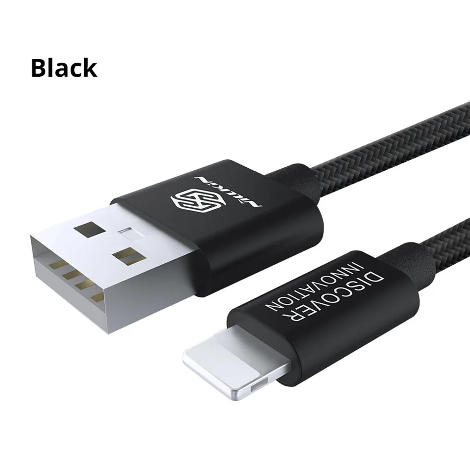 Черный USB кабель для быстрой зарядки NILLKIN для iPad iPhone 7 6 8 Plus 5S 5 кабели для мобильных телефонов для iPhone Xr X Xs Max USB кабель для передачи данных - Цвет: Черный