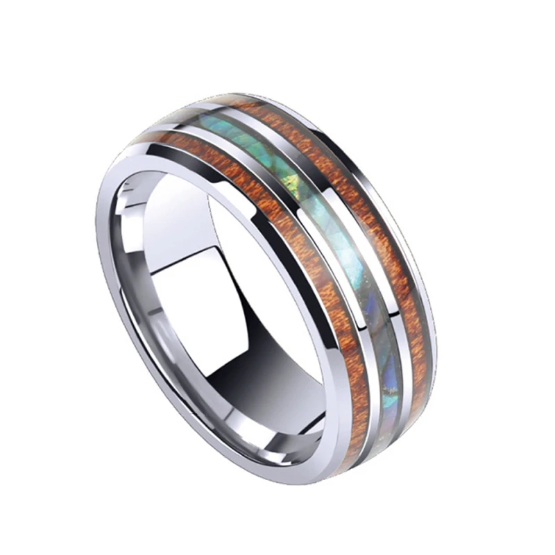 Garilina модные ювелирные изделия из титановой стали Гавайская древесина КоА Abalone