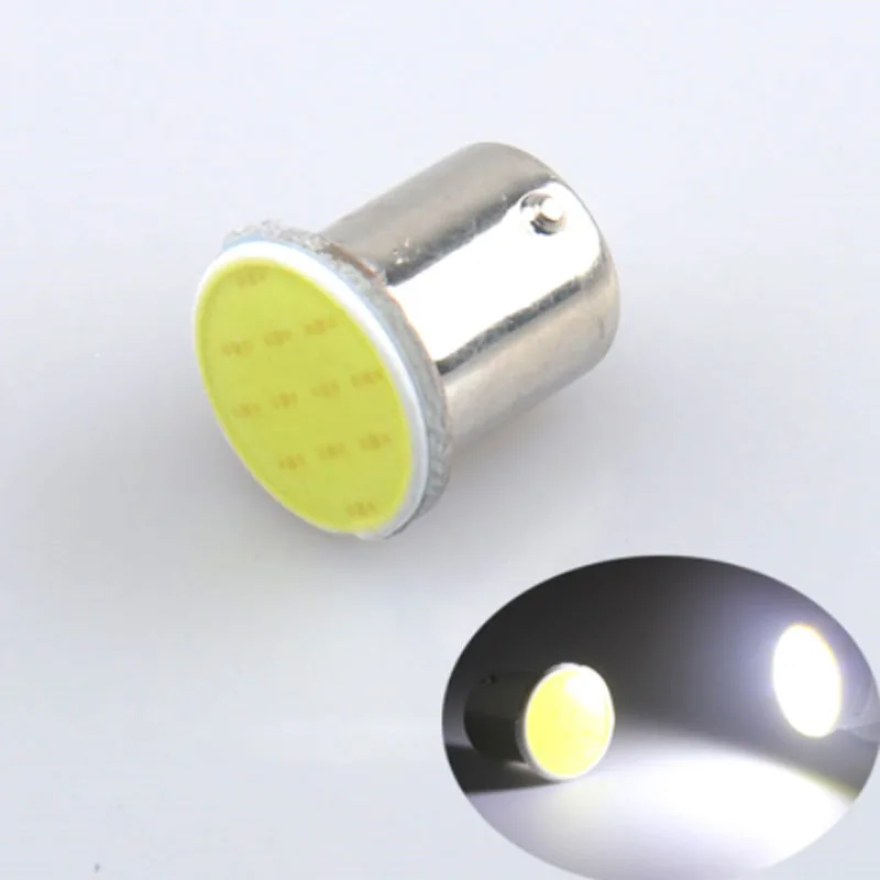1X высокояркий светодиод S25 1156 BA15S COB 12 SMD P21W автомобильный сигнал цвет: белый желтый
