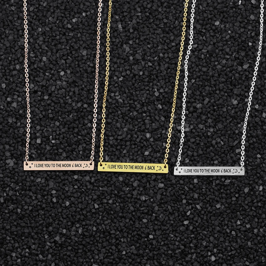 Ожерелье с подвеской Я тебя люблю к Луне и задней панели Женская Золотая цепочка
