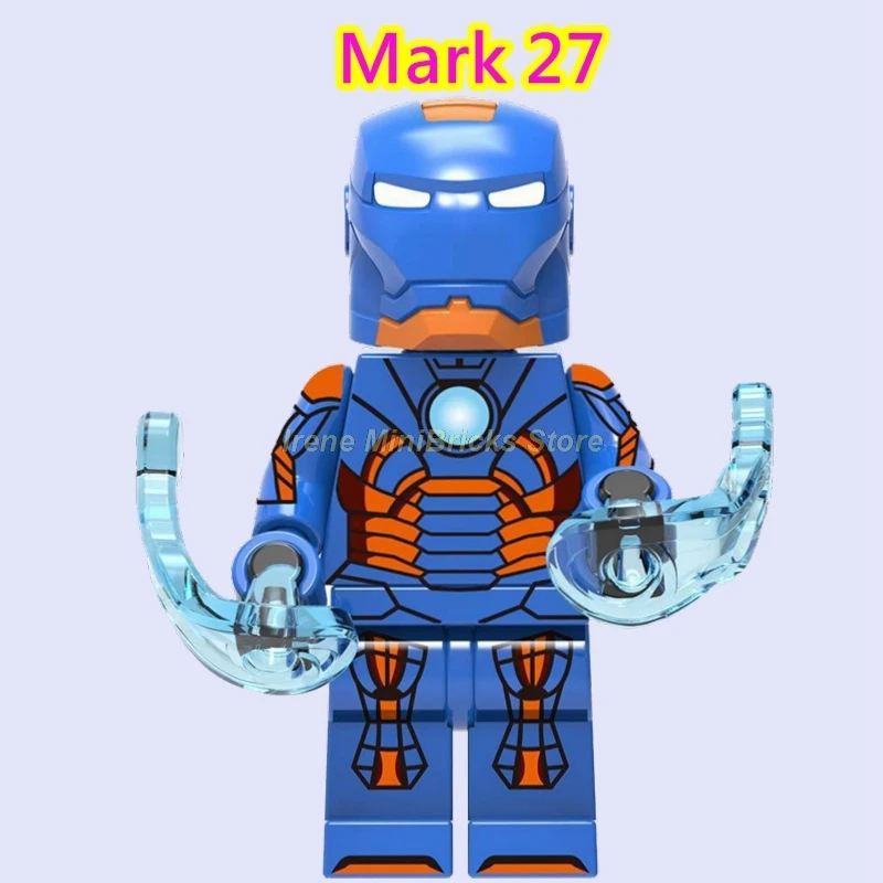 Mark 27 Тони Старк Железный человек Марк 85 эндшпиль Marvel мстители Супер Герои фигурки перец Железный человек строительные блоки кирпичи игрушки для детей - Цвет: Mark 27