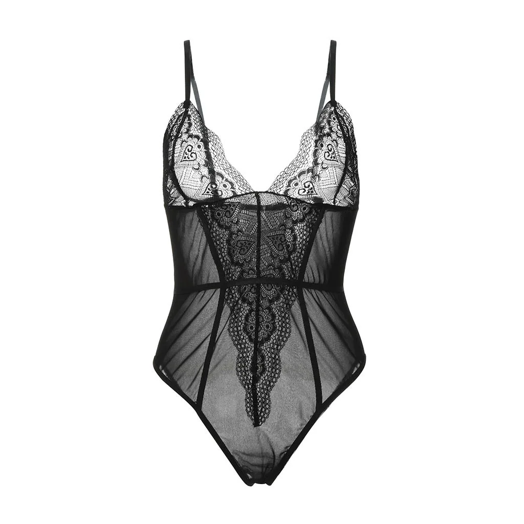 Новое сексуальное нижнее белье - женский костюм-кэт с эротической черной кружевной перспективой.