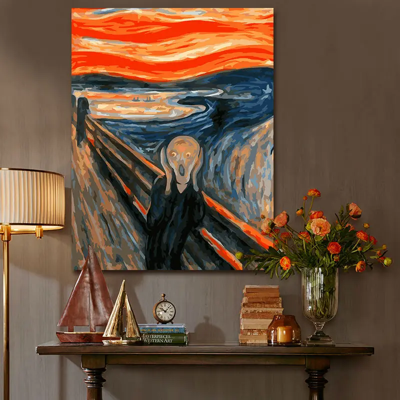 Раскраска по номерам Skrik Модульная картина Edvard Munch цифровая маслом сделай сам с