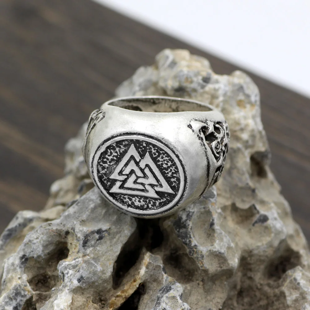 Мужское кольцо Valknut Скандинавское в стиле Викинга скандинавский Викинги Викинг