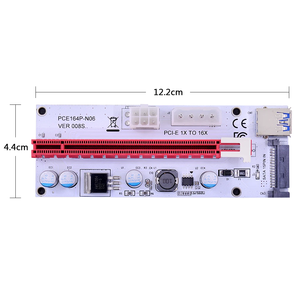CHIPAL 100 шт. 60 см VER008S M.2 NGFF M ключ к USB 3 0 PCI E Riser Card Интерфейс с SATA 6Pin 4Pin Molex Мощность для