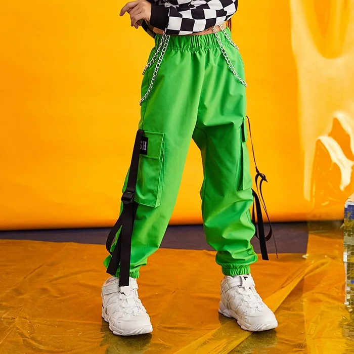 Pants Детские танцевальные костюмы для джаза, топы с длинными рукавами, штаны, одежда в стиле хип-хоп, одежда для девочек для бальных танцев, сценических выступлений, DNV11077 - Цвет: Pants