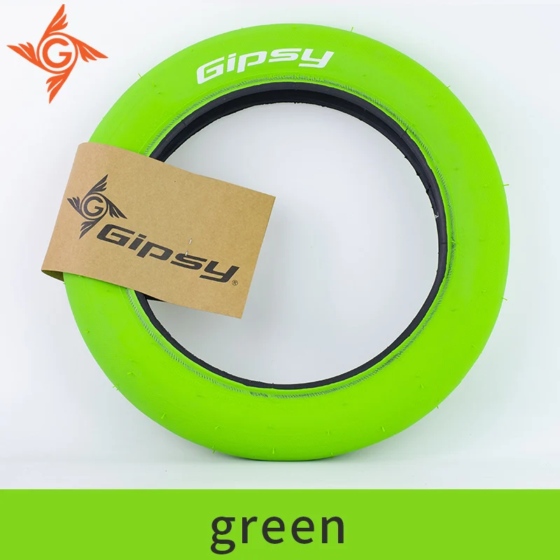 Green Велосипедные шины GIPSY, гладкая шина, новинка, велосипедные запчасти, велосипедные шины 240 г, 10 цветов, для детских велосипедов - Цвет: Green