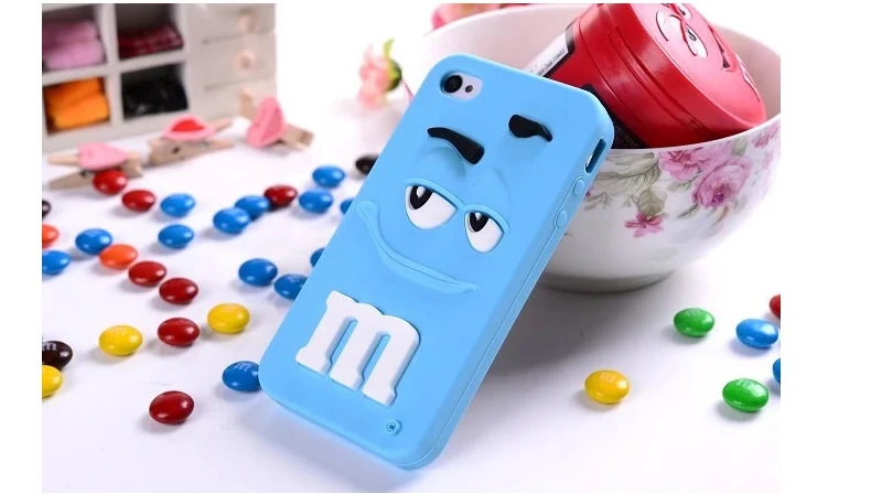 Модный 3D милый розовый мм шоколадный Радужный бобы высококачественный силиконовый мягкий чехол для iPhone 5 5S SE 6 7 8 plus X чехол для телефона s - Цвет: g