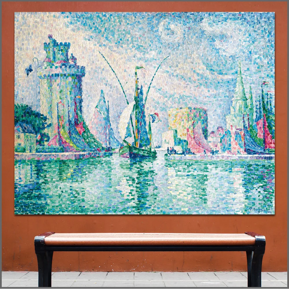 Картина маслом большого размера с изображением лодки парусного знака