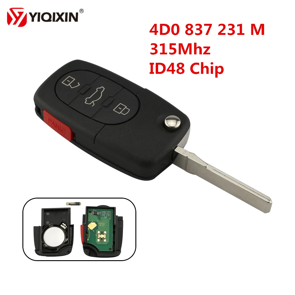 YIQIXIN 3 + 1 / 4 кнопки Флип складной дистанционный ключ для автомобиля Audi TT A4 A6 A8 S4 S6 S8
