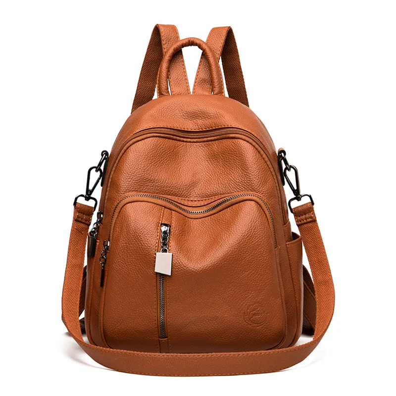 Женский рюкзак mochila feminina, повседневный многофункциональный женский кожаный рюкзак, женская сумка на плечо, сумка для путешествий - Цвет: Yellow