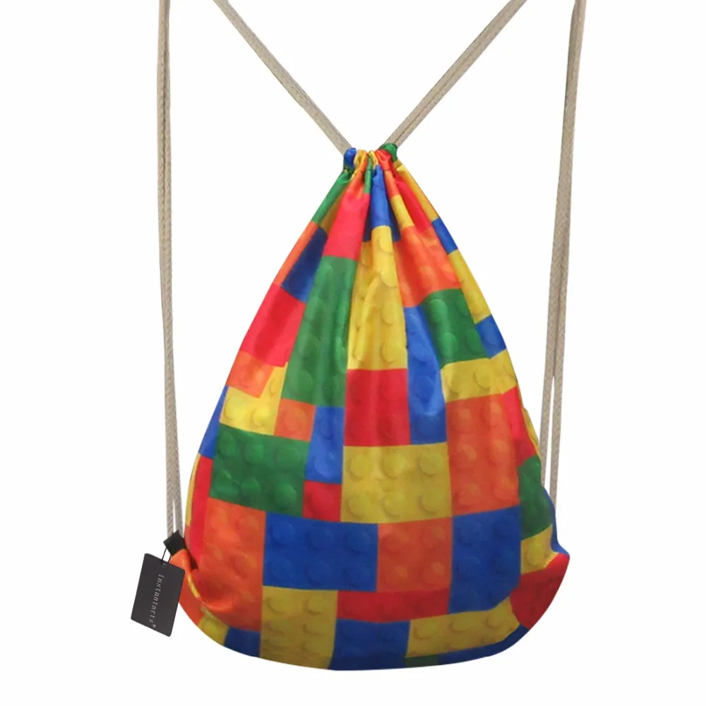 INSTANTARTS Милые 3D печать Китайская хохлатая собака печать женщина Drawstring сумки многофункциональные рюкзаки из мягкой ткани девушки пляжные сумки