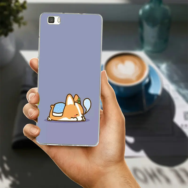 Забавный мультфильм вельш корги щенок Чехлы ТПУ телефон для huawei P8 P9 P10 P20 Коврики 10