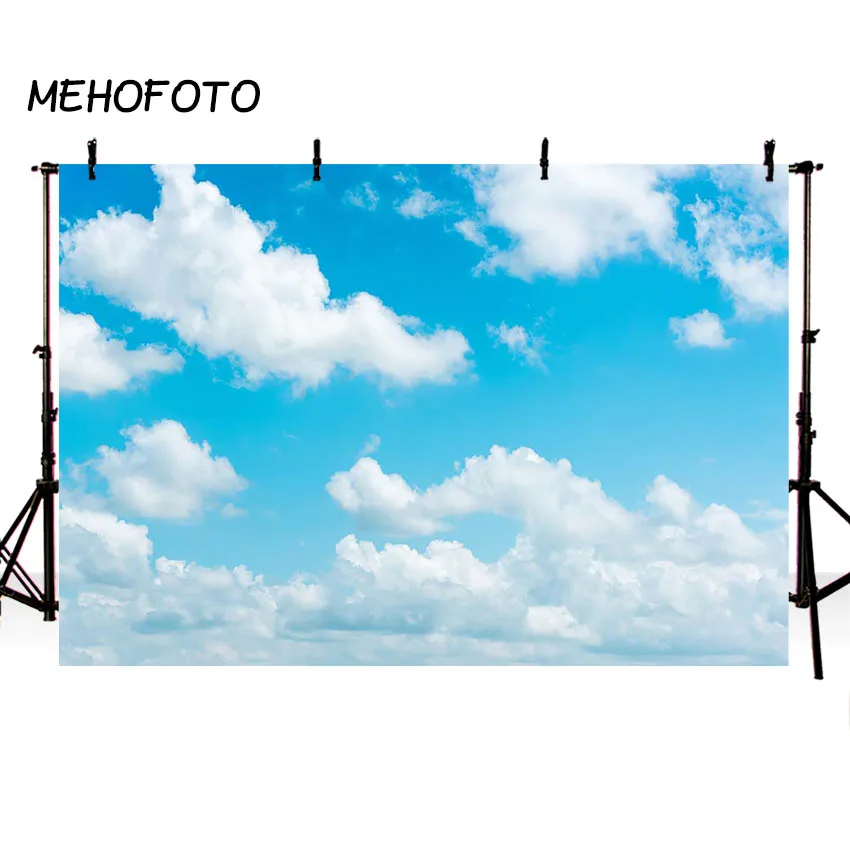 

MEHOFOTO Blue Sky and White Clouds Photography Backdrops Birthday Party Decorations Background for Photo Studio Photo Shoot Prop